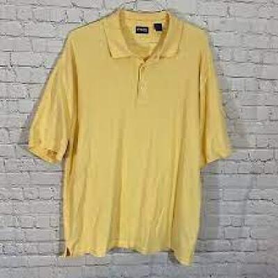 Yellow Rice Knit Polo Shirt Small Adult